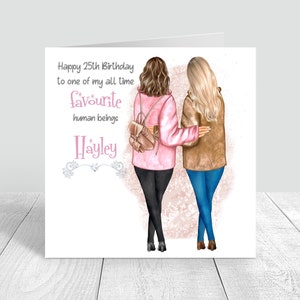 Carte d'anniversaire meilleure amie des femmes faite main/personnalisée soeur/tante/18e 21e 25e 30e 40e 40e 50e petite-fille fille nièce