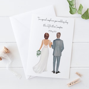 Personalised Special Couple wedding Day Card | Happy Wedding Day | Large customisable wedding card | Congratulations Mr and Mrs 0085