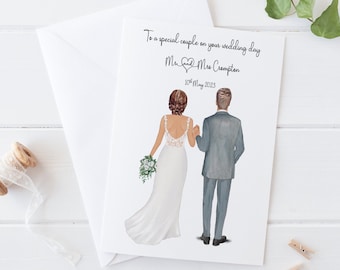 Personalised Special Couple wedding Day Card | Happy Wedding Day | Large customisable wedding card | Congratulations Mr and Mrs 0085