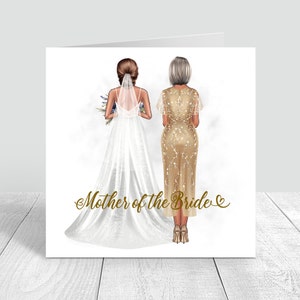 Mutter der Braut-Karte Personalisierte Hochzeitstagkarten / handgemachte Hochzeit Mutter der Braut Mom Mam Danke zu kardieren