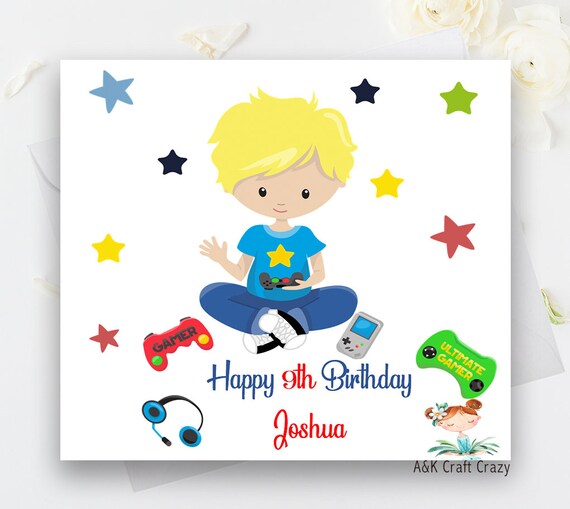 Gamer Boys Personalised Birthday Card Handmade For Brother Son | Etsy