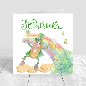 Carte faite main de lutin de la Saint-Patrick personnalisée pour homme et femme/porte-bonheur/célébrations/irlandais