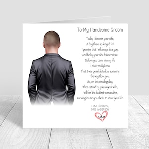 Personalised Groom Wedding Day Card, To My Husband, Husband to Be card, Greeting Card, Groom Wedding Card, Husband, Wedding Day Gift 1504
