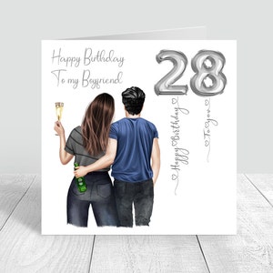 Carte d'anniversaire personnalisée homme et femme, carte faite main frère/soeur/petit ami/partenaire/fiancé/couple 21, 30, 40, 50, carte 547