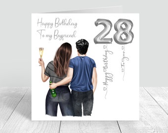 Personalised Birthday Card Men & Women Handmade Card Brother / Sister / Boyfriend / Partner/ Fiancé / Couple 21st 30th 40th 50th Card 547