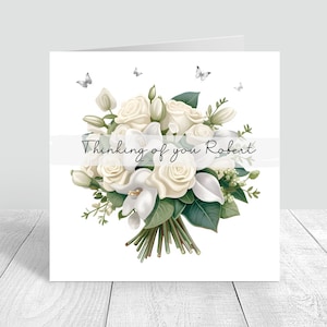 Carte de pensée personnalisée, carte de sympathie, carte commémorative personnalisée, carte du souvenir, carte de condoléances, carte de deuil, floral 920