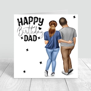 Biglietto d'auguri personalizzato per uomo, biglietto fatto a mano, biglietto d'auguri per papà e figlia, biglietti per papà, biglietto d'auguri unico 50° 60° 70° 872