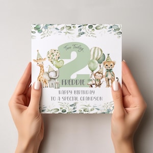 Biglietto di auguri di compleanno personalizzato per il secondo compleanno dei bambini, biglietto di auguri fatto a mano per il secondo compleanno di fratello, figlio, nipote, neonato, biglietto di auguri per il primo compleanno 1813