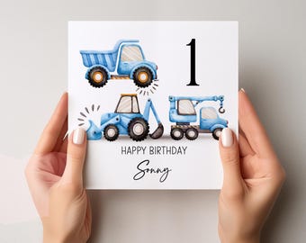 MAGJUCHE Geburtstagskarte Zum 4. Geburtstag – Bagger-Design Für Jungen, 12,7x17,8 Cm, Mit Umschlag