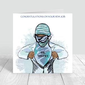 Félicitations Docteur Carte faite à la main Nouvel emploi Carte personnalisée