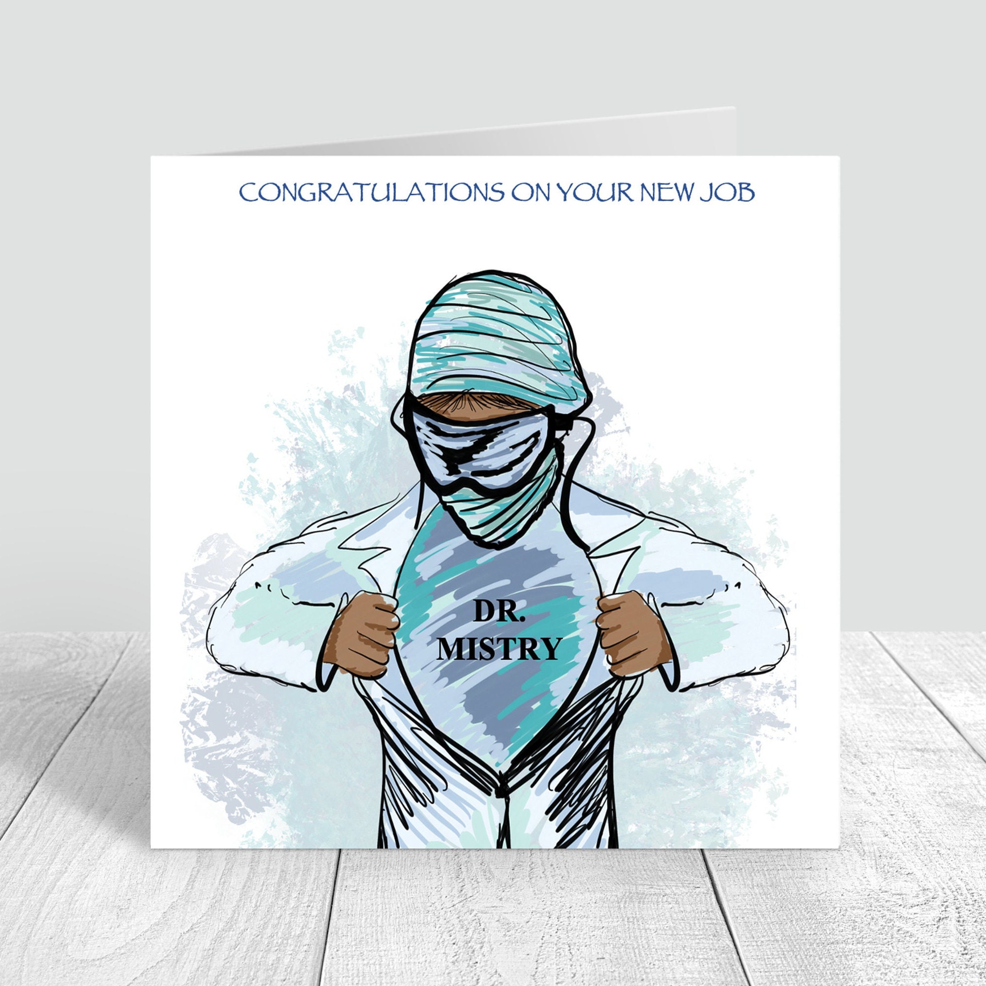 Congratulations Doctor Handmade  Card New Job Personalised Card