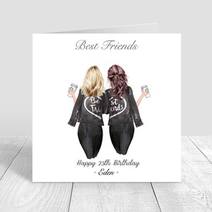 Geburtstagskarte Damen Beste Freundin Handgemacht / Personalisiert Schwester / Tante / 18.21.25.30.40.50.Enkelin Tochter Nichte