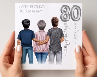Personalised 60th Birthday Card for Nanny | 60th Birthday, 80th Birthday Card |Birthday Keepsake | Birthday card for Her | Grandma Card 2246