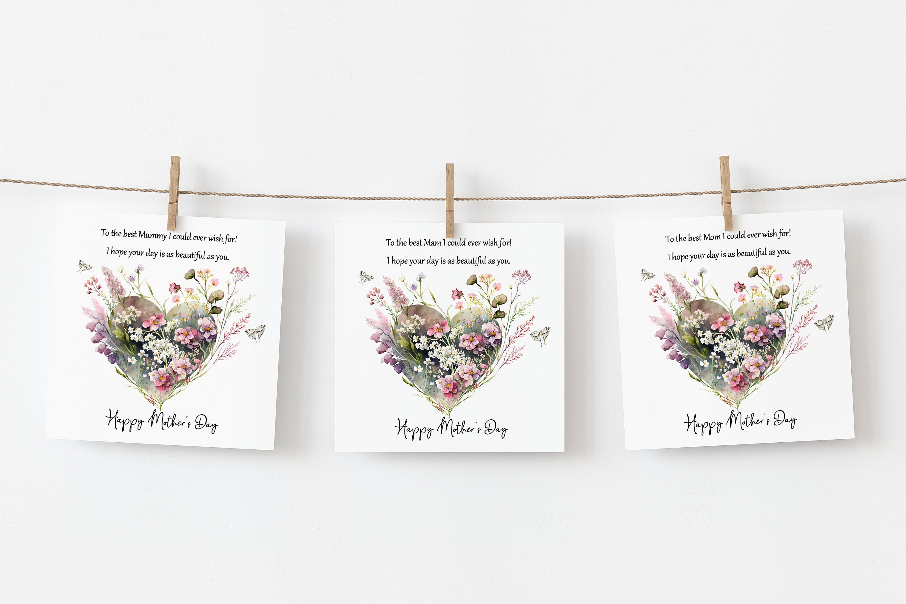 Happy Mother's Day Card Mummy Handmade Floral Card Card Mothers Day ...