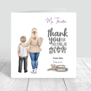 Carte de remerciement personnalisée pour professeur Personnaliser la carte de fin d'année pour professeur Carte de remerciement personnalisée pour professeur Meilleur cadeau pour professeur 535