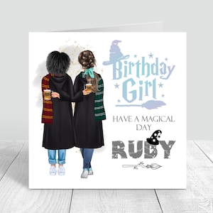 Girls Wizard Birthday Card Best Friend Handmade/ Personalised Sister/ Auntie / 18th 21st 25th 30th Granddaughter Daughter Niece 170