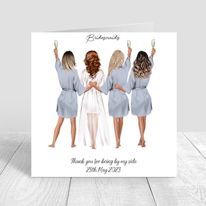 Bridesmaid Proposal / Thank you Bridesmaid Cards/ Maid of Honour/ Team Bride Bride Tribe Custom Made Card Personalised Wedding gifts