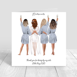 Proposition de demoiselle d'honneur / Merci cartes de demoiselle d'honneur / Demoiselle d'honneur / Team Bride Bride Tribe Carte sur mesure Cadeaux de mariage personnalisés