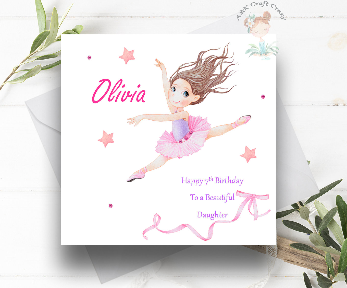 Girls Ballerina Birthday Card Handmade and Personalised - Etsy UK