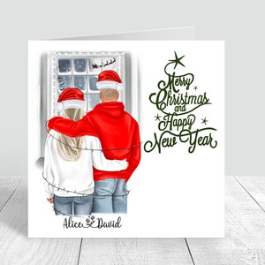 Tarjeta de Feliz Navidad personalizada para esposo/esposa/pareja/novia/novio/pareja Tarjeta de Navidad Tarjeta de Navidad hecha a mano de invierno 196