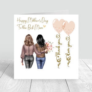 Tarjeta feliz del día de la madre hecha a mano y personalizada mamá / mamá / con tarjeta de amor Regalo personalizado del día de la madre, regalos para mamá, tarjeta de felicitación 882
