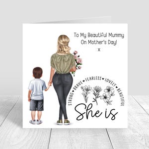 Personalised Happy Mother's Day Card, Happy Mother's Day Mum/ Mam/ Mom/ Mum and Son, Mother's Day gifts, Thank you, Best Mum, 1550