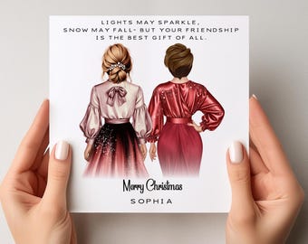 Bestie Christmas Card • Best Friend Xmas Card for Her • BFF Card • Besties • Friends Christmas Gift • Personalised Best Friend Card 2049