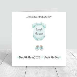 Carte bébé garçon personnalisée carte bébé nouveau-né Félicitations précieux bébé garçon nouveaux parents carte bébé doux