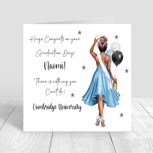 Personalised Women's Graduation Card |Congratulations Graduation Gifts CUSTOMISE HAIR,Well Done Card, Women's Graduation Card,Grad 2025 1555