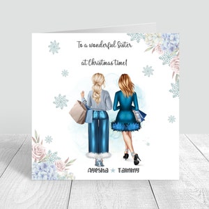 Buon Natale sorella/migliore amica cartolina di Natale personalizzata maglioni di Natale carta sorelle/amici/migliori amiche regali di Natale 694