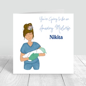 Felicitaciones partera tarjeta hecha a mano nuevo trabajo tarjeta personalizada para mujeres