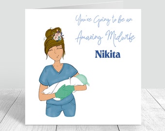 Congratulations Midwife Handmade  Card New Job Personalised Card for Women