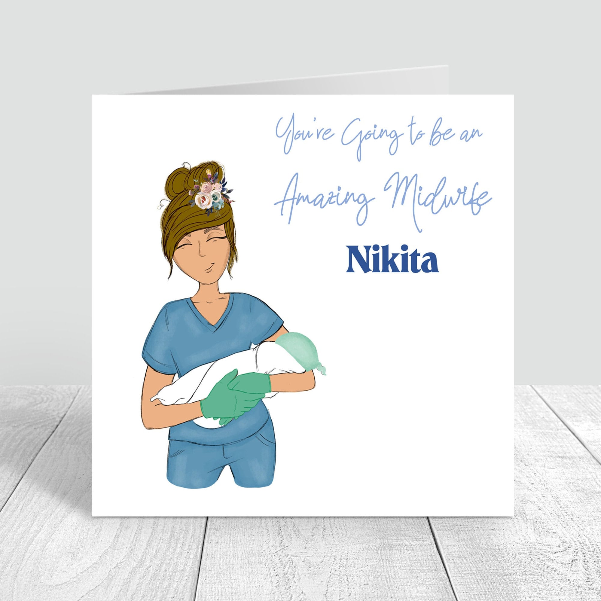 Congratulations Midwife Handmade  Card New Job Personalised Card for Women