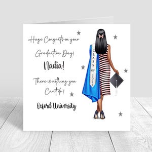 Personalised Women's Graduation Card |Congratulations Graduation Gifts CUSTOMISE HAIR,Well Done Card, Women's Graduation Card,Grad 2025 1595