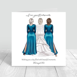 Le jour de votre mariage, carte personnalisée faite main pour meilleure amie/soeur/cousine robe champagne/boho/carte de mariage de style bohème 710