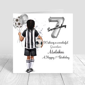 Cartão de aniversário de futebol personalizado para meninos, cartão de feliz aniversário de futebol, cartão de felicitações, cartão de aniversário de kit de futebol, filho 5º 6º 8º 12º 1235