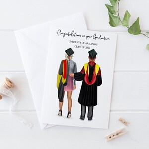 Afstudeerkaart mannen/vrouwen Gepersonaliseerd koppel Grote kaart Afgestudeerden Handgemaakte kaart Gefeliciteerd Beste vriend afstudeerkaart 0021