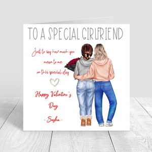 Biglietto personalizzato di buon San Valentino Fidanzata Fidanzata Regalo di San Valentino Biglietto fatto a mano Stesso sesso San Valentino Coppia gay Auto per partner