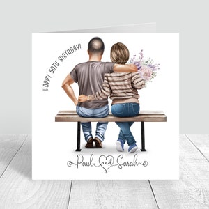 Tarjeta de feliz cumpleaños personalizada, tarjeta de pareja, tarjeta de cumpleaños de mujer, esposa, novia, prometido, prometida, marido, tarjetas de pareja para su 881