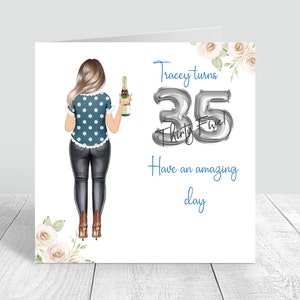 Personalised Women's Happy Birthday Card 18th 21st 25th 28th 30th 40th Card Handmade birthday Granddaughter daughter Niece Sister 368