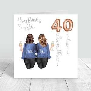 Carte personnalisée joyeux anniversaire meilleure amie pour femme faite main rondes dames soeur meilleure amie cousine 18e 21e 25e 30e 35e 40e 50e 60e 646