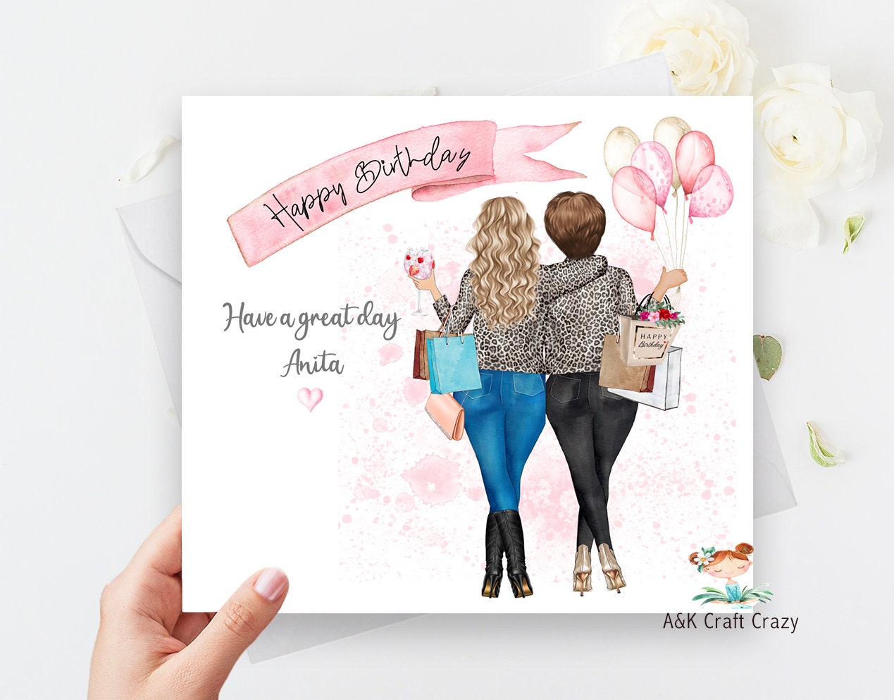 Personalised Happy Birthday Card Women's Best Friend | Etsy