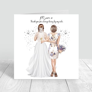 Personalisierte Dankeskarte für Mama, Karte für die Mutter der Braut, Hochzeitstagskarten/handgefertigte Hochzeitskarte für die Mutter der Braut, Mutter der Braut, Dankeskarte 1012