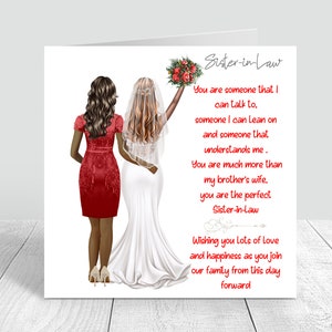 Personalised Sister in Law Wedding Day Card | Happy Wedding Day Card | Personalised card for the Bride | Sister in law wedding card 0098