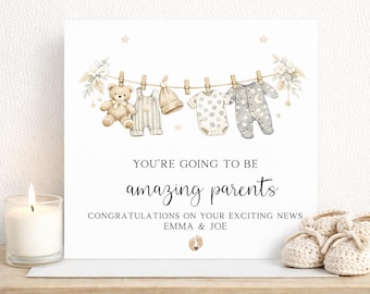 You’re Going to Be Amazing Parents Card | Pregnancy Announcement Card | New Baby Congratulations Card | Expecting Parents| Neutral Card 2395