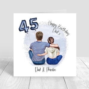 Personalised Mens Birthday Card Handmade Card, Dad & Daughter Birthday Card, Cards for Dad, Greetings Card, Happy Birthday 30th 40th 1576