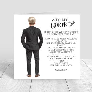 Personalised Groom Wedding Day Card, To My Husband, Husband to Be card, Greeting Card, Groom Wedding Card, Husband, Wedding Day Gift 1505