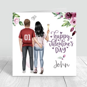 Biglietto di buon San Valentino Personalizzato Amore Tema Coppia Carta Partner Fidanzato Fidanzata Fidanzata Marito Moglie 345