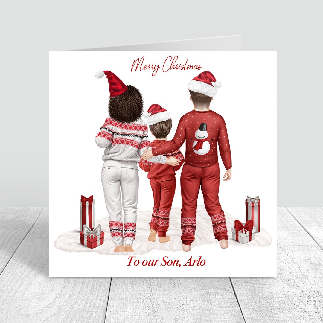 Personalised Christmas Family Card Merry Christmas Son Parents Family personalised-christmas-family-card-merry-christmas-son-parents-family