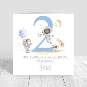 Carte d'anniversaire personnalisée pour garçons, astronaute